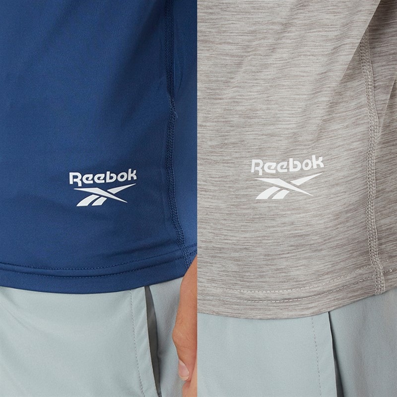 Reebok Herre Craig Performance To Pak T Shirts Batik Blå/Grå Marl - Billede 3