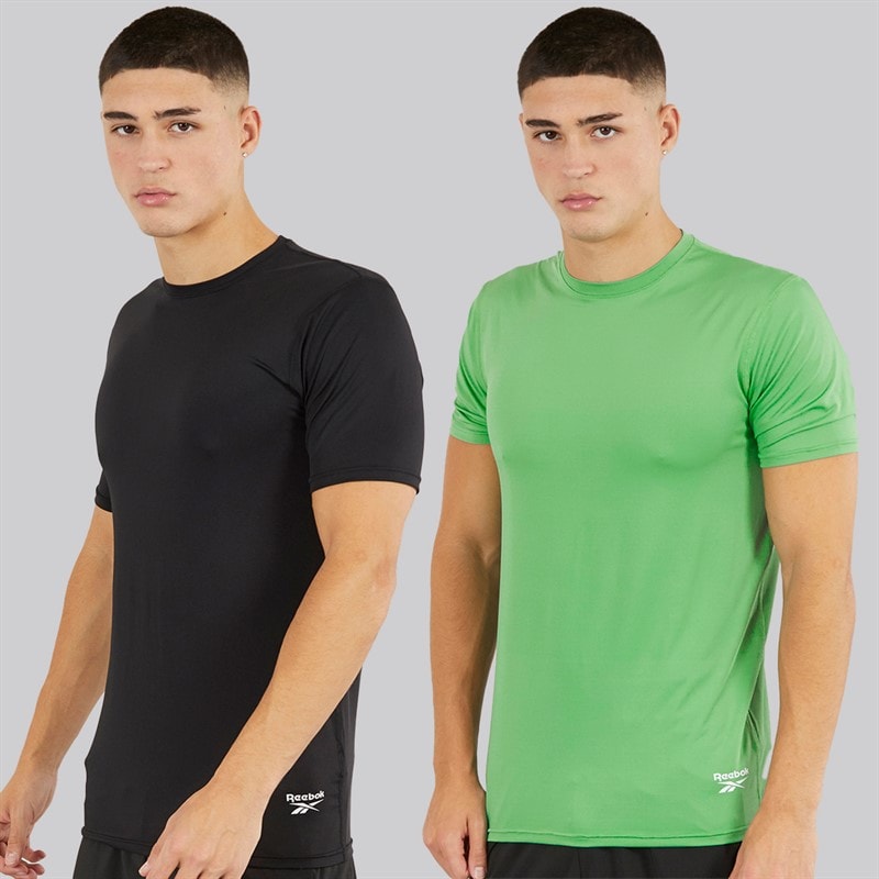 Reebok Herre Clyde Performance To Pak T-Shirts Sort/Upgrade Grøn