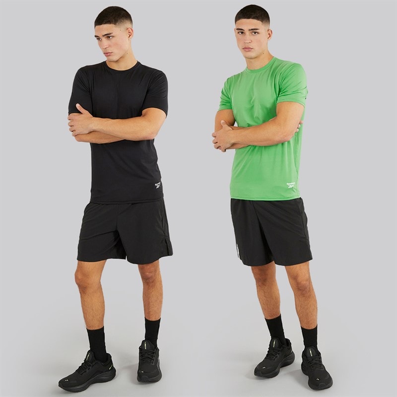 Reebok Herre Clyde Performance To Pak T-Shirts Sort/Upgrade Grøn - Billede 3