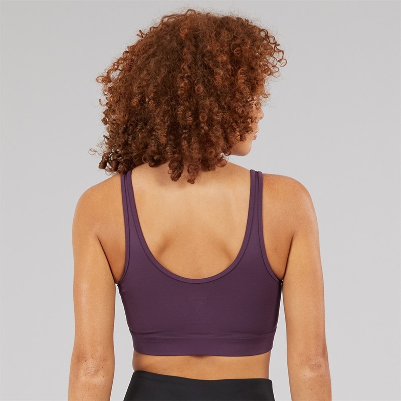 Reebok Dame Active Collective Dreamblend Let Støtte Sportsbh Top Midnight Plum - Billede 2