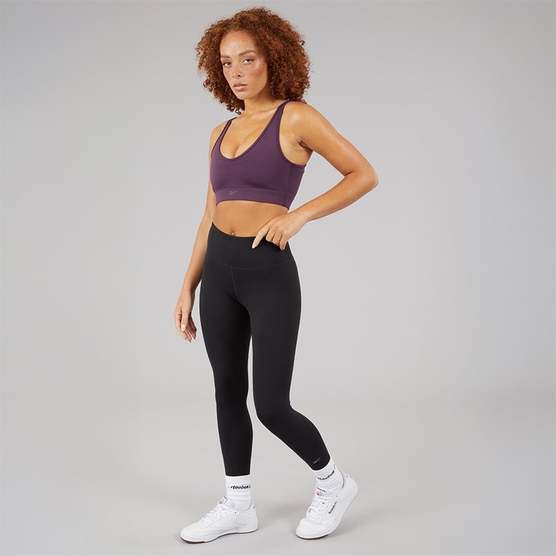 Reebok Dame Active Collective Dreamblend Let Støtte Sportsbh Top Midnight Plum - Billede 3