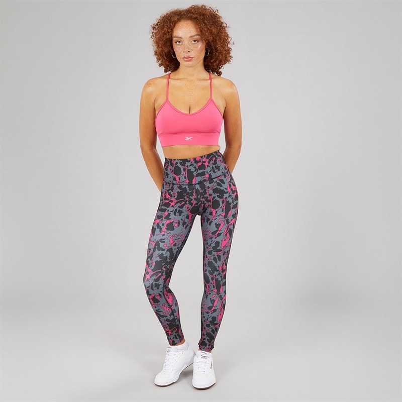 Reebok Dame ID Train AOP Høj talje stramme leggings Sort/Bold Pink - Billede 4