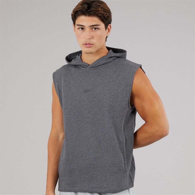 Reebok Herre Basketball Hættetrøje Ærmeløs Dark Heather Grey