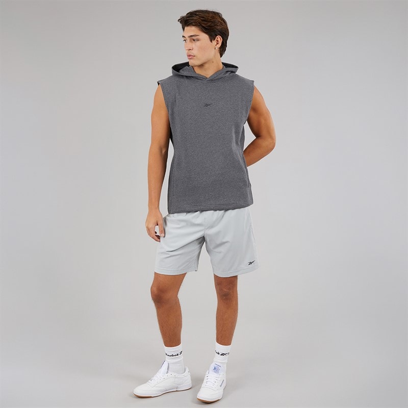 Reebok Herre Basketball Hættetrøje Ærmeløs Dark Heather Grey - Billede 4
