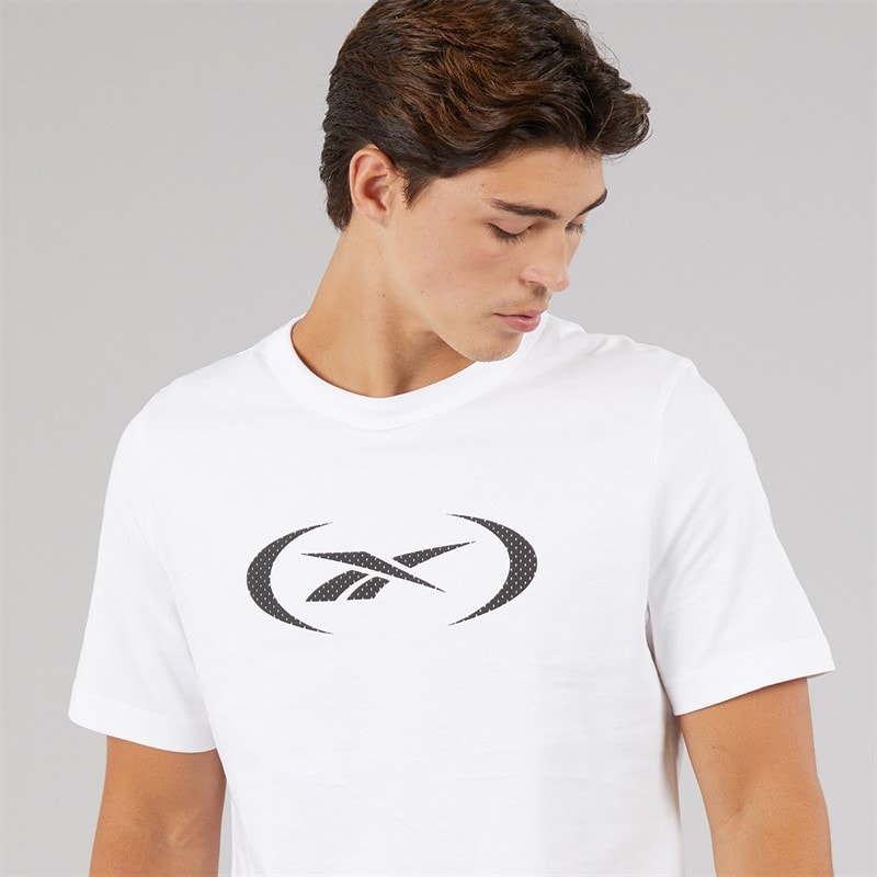 Reebok Herre basketball t-shirt Hvid - Billede 3