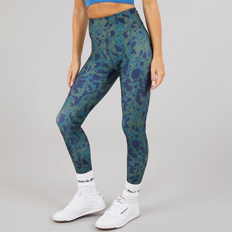 Reebok Dame ID Train AOP Høj talje stramme leggings Escape Green
