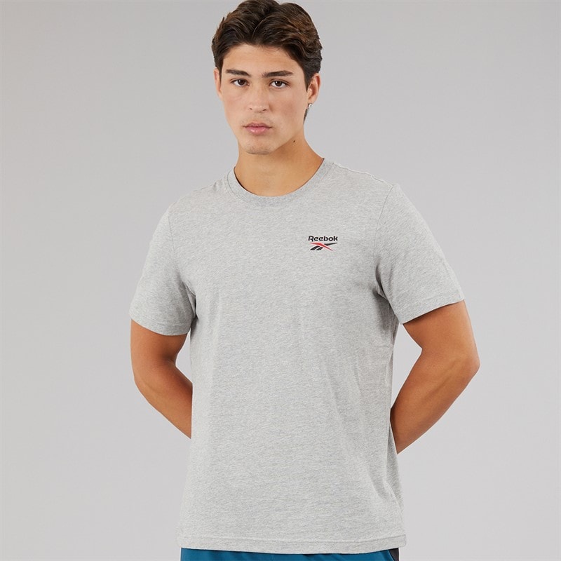Reebok Herre Identity Lille Logo T-shirt Medium Grey Heather/Vector Red