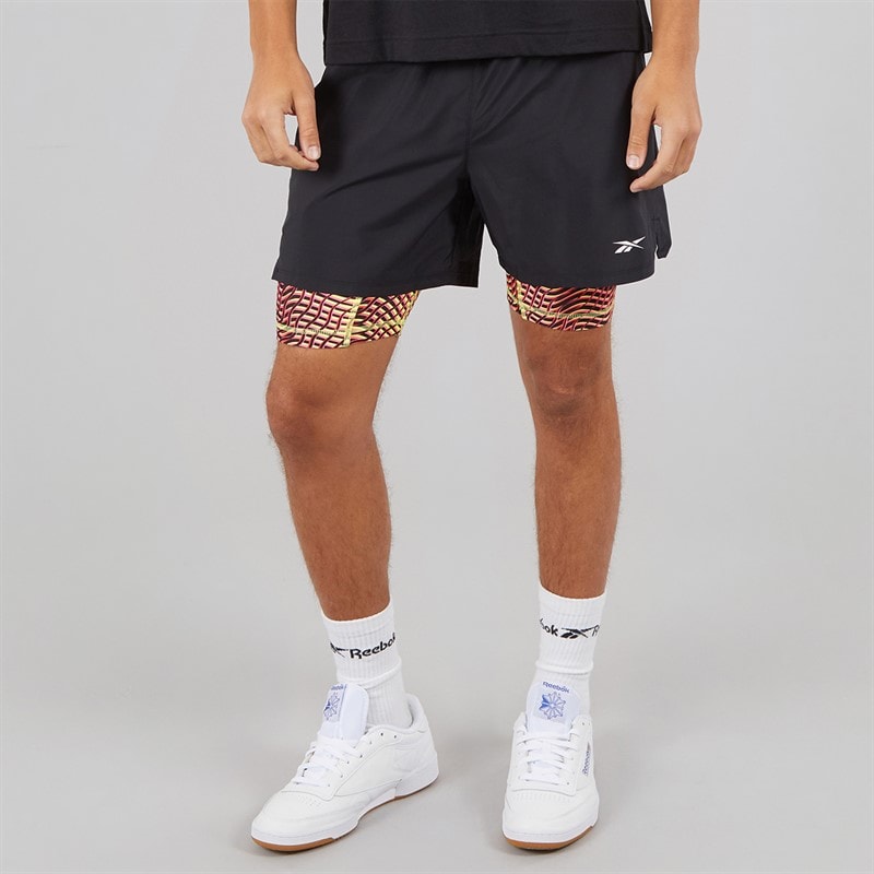 Reebok Herre Athlete Hype To I Ét Shorts Sort/Electric Yellow