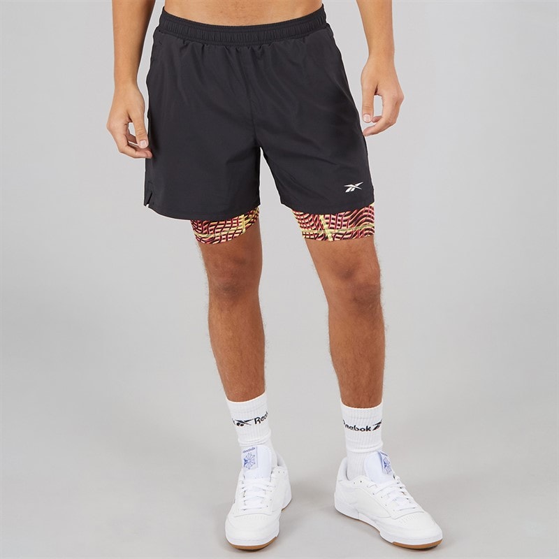 Reebok Herre Athlete Hype To I Ét Shorts Sort/Electric Yellow - Billede 2