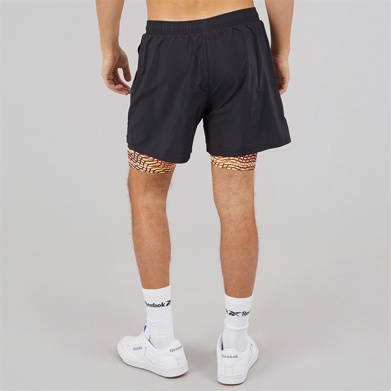Reebok Herre Athlete Hype To I Ét Shorts Sort/Electric Yellow - Billede 3