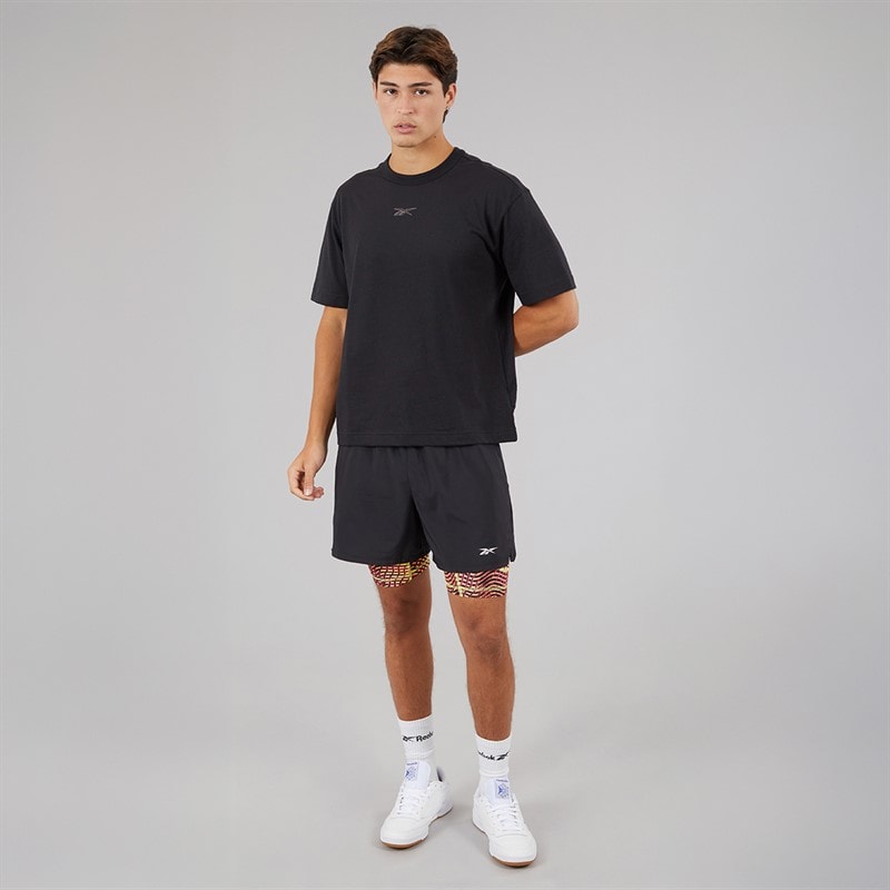 Reebok Herre Athlete Hype To I Ét Shorts Sort/Electric Yellow - Billede 4