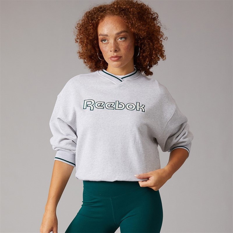 Reebok Dame Team Crew Sweatshirt Light Grey Heather
