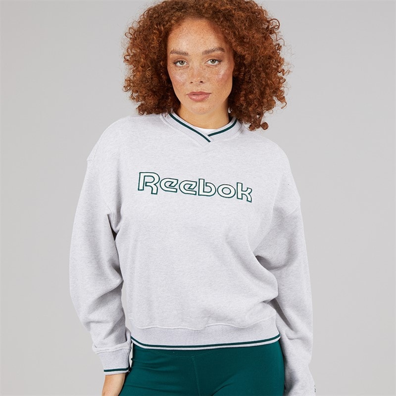 Reebok Dame Team Crew Sweatshirt Light Grey Heather - Billede 3