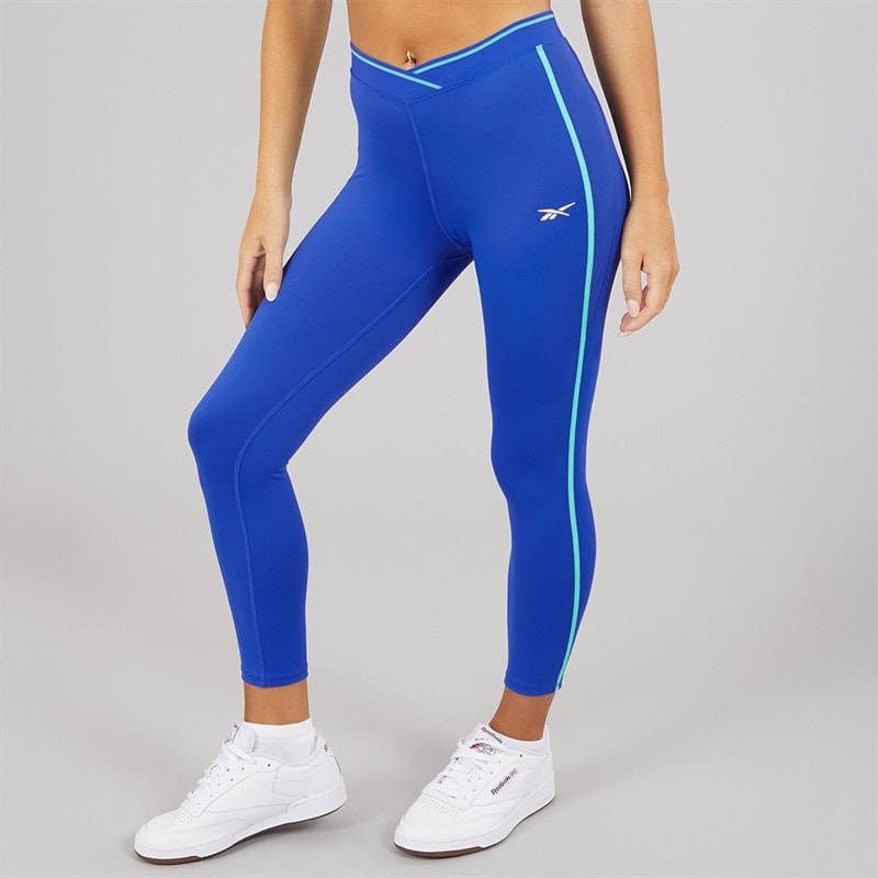Reebok Dame Team 7/8 Høj Talje Tætsiddende Leggings Boundless Blue - Billede 3