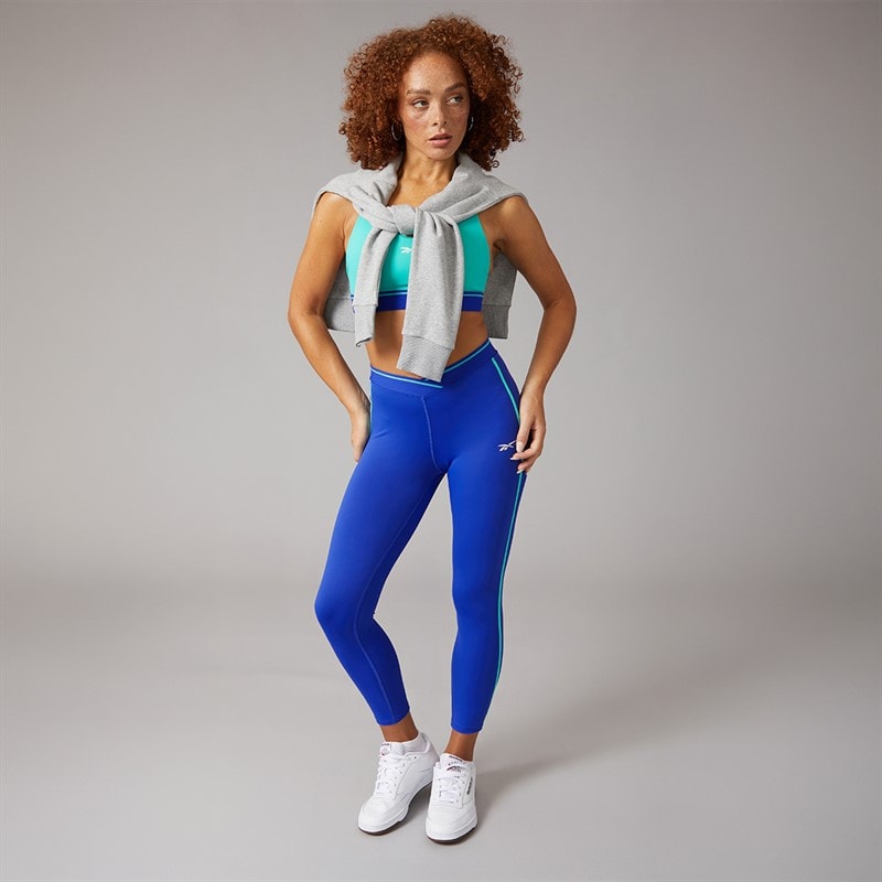 Reebok Dame Team 7/8 Høj Talje Tætsiddende Leggings Boundless Blue - Billede 4