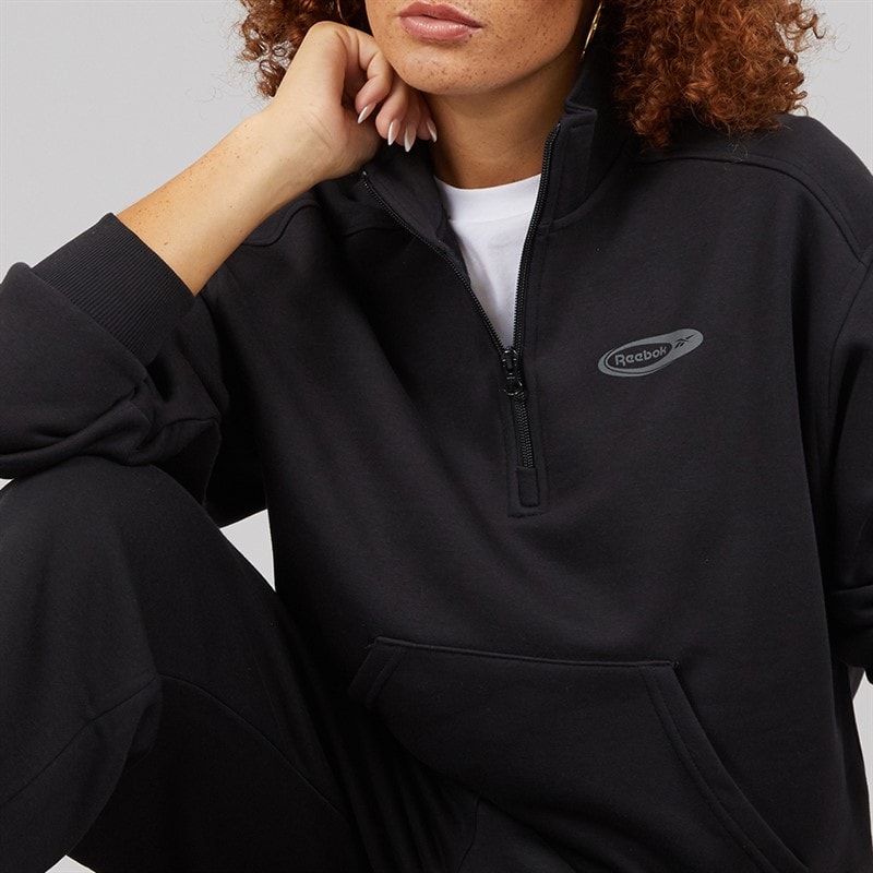 Reebok Dame Identitet Energi Mærke Stolt Identitet Lag 1/2 Zip Sort - Billede 3