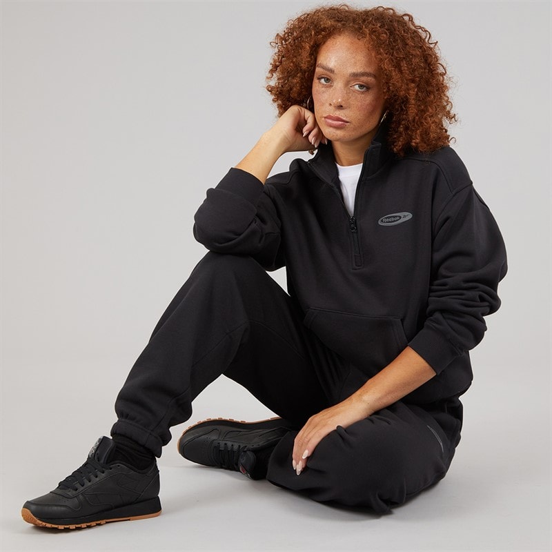 Reebok Dame Identitet Energi Mærke Stolt Identitet Lag 1/2 Zip Sort - Billede 4