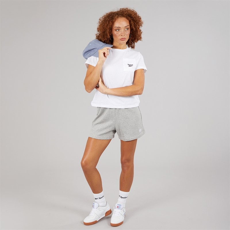 Reebok Dame Reebok Identity Lille Logo French Terry Shorts Medium Grey Heather - Billede 3