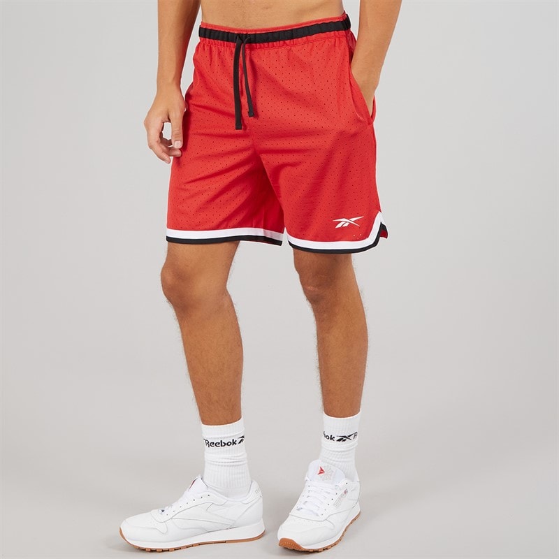 Reebok Herre Reebok Basketball 7 Tommer Overgangs Shorts Energy Red/Hvid - Billede 2