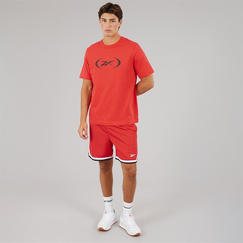 Reebok Herre Reebok Basketball 7 Tommer Overgangs Shorts Energy Red/Hvid - Billede 4