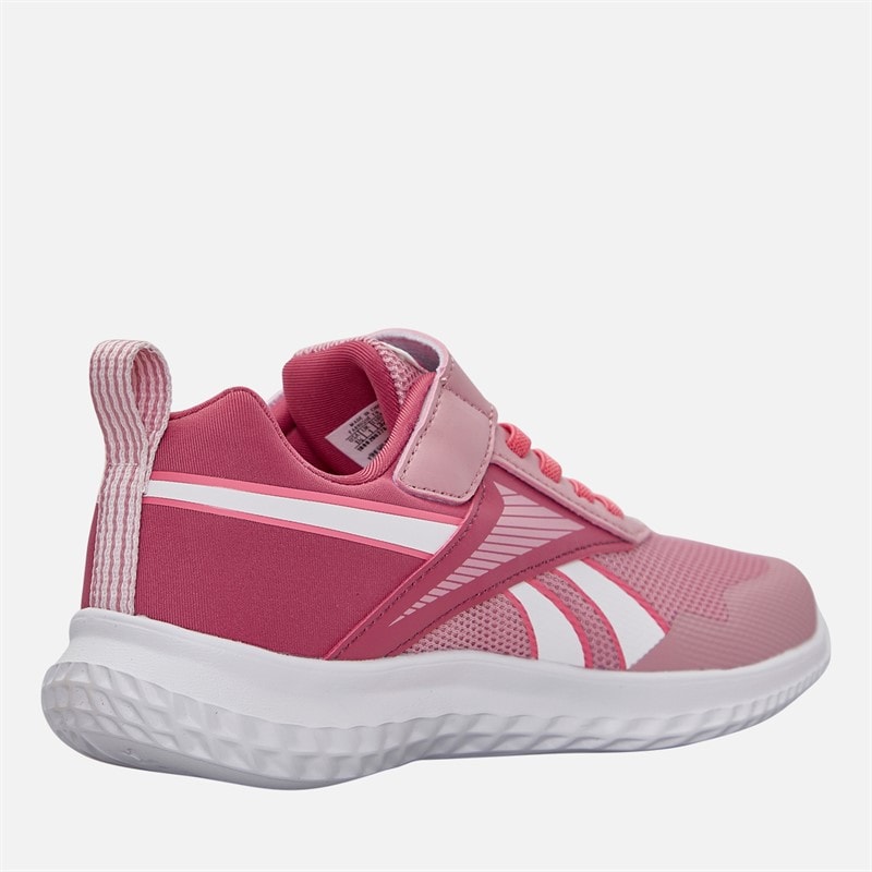 Reebok Piger Rush Runner 5 Elastik Snørebånd Og Top Rem Neutrale Løbesko Støvet rose/Studiepink/Hvid - Billede 5