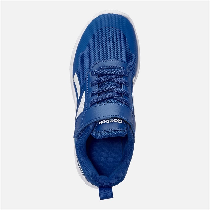 Reebok Børneløbesko Rush Runner 5 med elastiksnørebånd og velcrorem Neutral Vector Blue/Vector Blue/Hvid - Billede 4