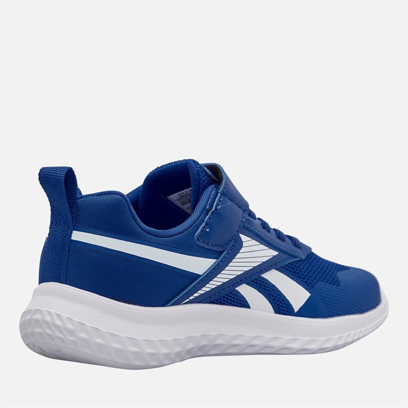 Reebok Børneløbesko Rush Runner 5 med elastiksnørebånd og velcrorem Neutral Vector Blue/Vector Blue/Hvid - Billede 5