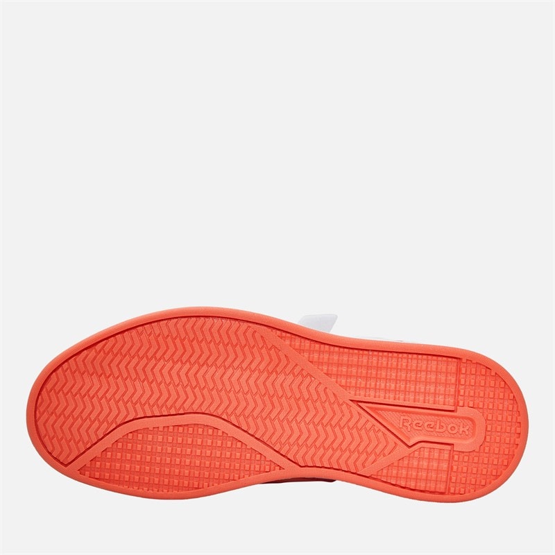 Reebok Piger Royal Prime 2.0 To Rem Krog Og Loop Træningssko Hvid/Solnedgangskoral/Solkysset orange - Billede 2