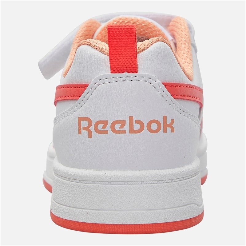 Reebok Piger Royal Prime 2.0 To Rem Krog Og Loop Træningssko Hvid/Solnedgangskoral/Solkysset orange - Billede 3