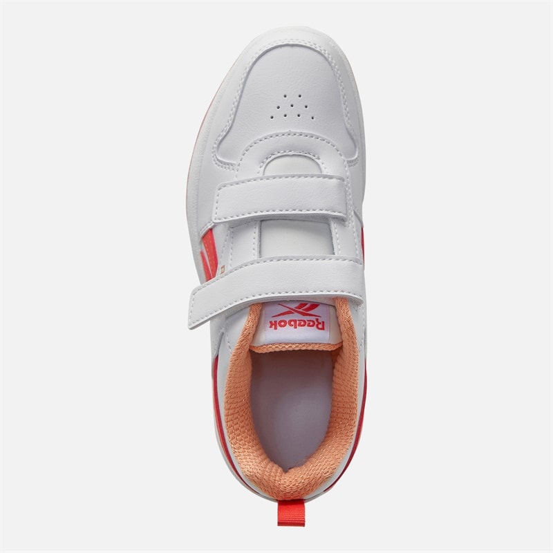 Reebok Piger Royal Prime 2.0 To Rem Krog Og Loop Træningssko Hvid/Solnedgangskoral/Solkysset orange - Billede 4