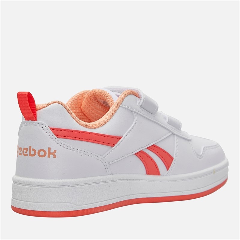 Reebok Piger Royal Prime 2.0 To Rem Krog Og Loop Træningssko Hvid/Solnedgangskoral/Solkysset orange - Billede 5
