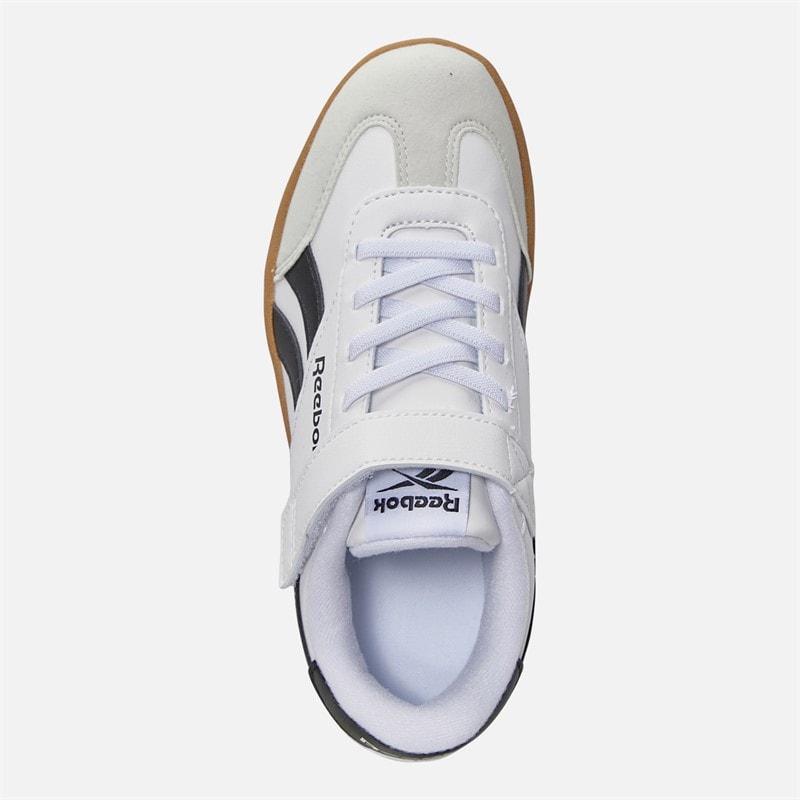 Reebok Børne Smash Edge Elastik Snøre Og Top Rem Sneakers Hvid/Sort/Gummi - Billede 4