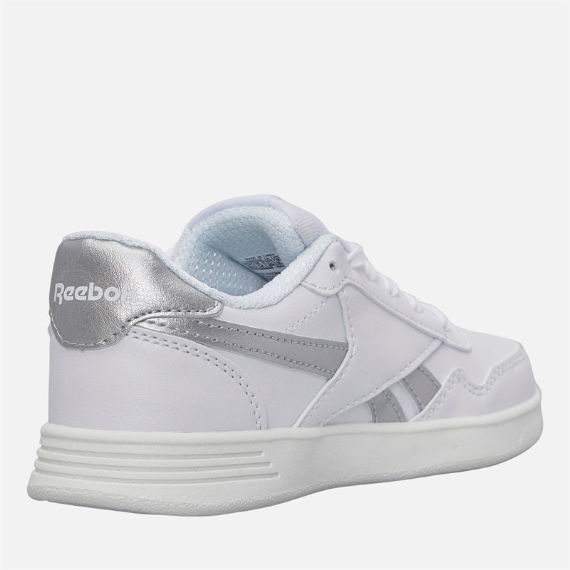 Reebok Junior Piger Court Advance Træningssko Hvid/Hvid/Silver Metallic - Billede 5