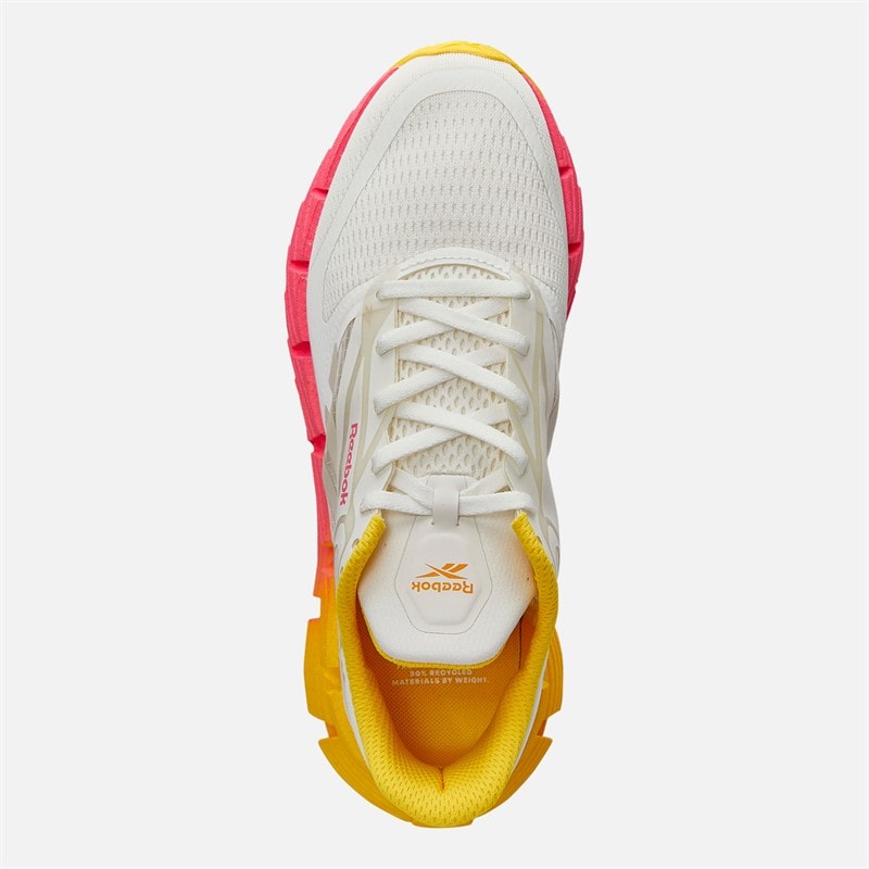 Reebok Dame FloatZig 1 Neutrale Løbesko Chalk/Sand/Atomic Pink - Billede 4