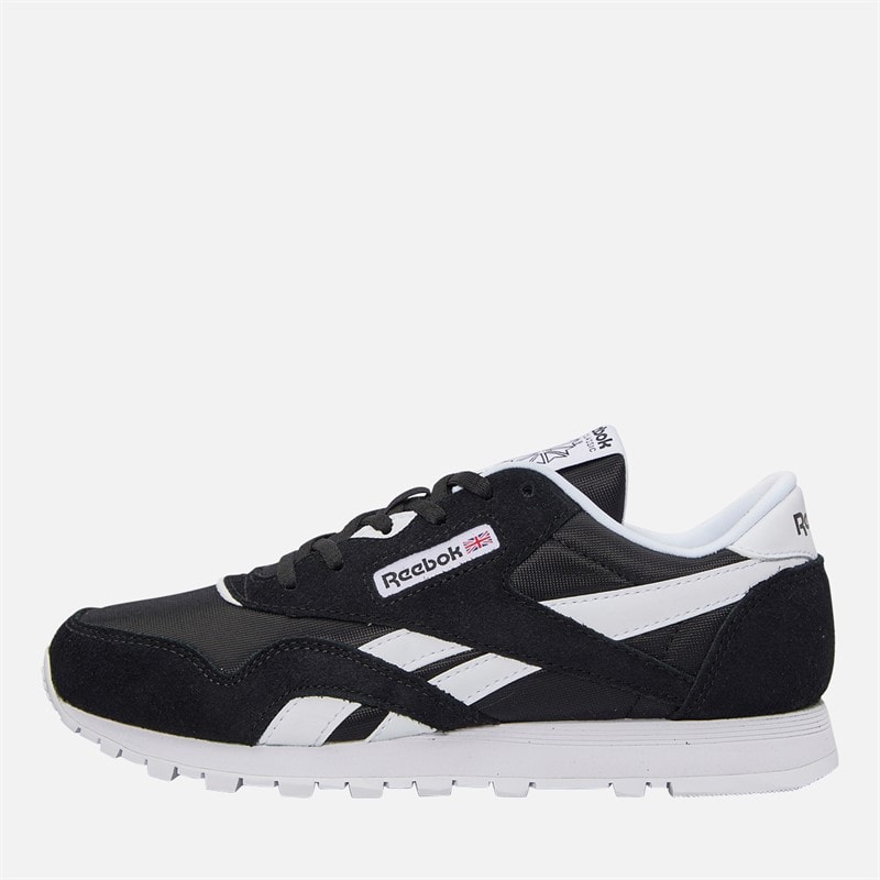 Reebok Junior Drenge klassiske nylon træningssko Sort/Sort/Hvid