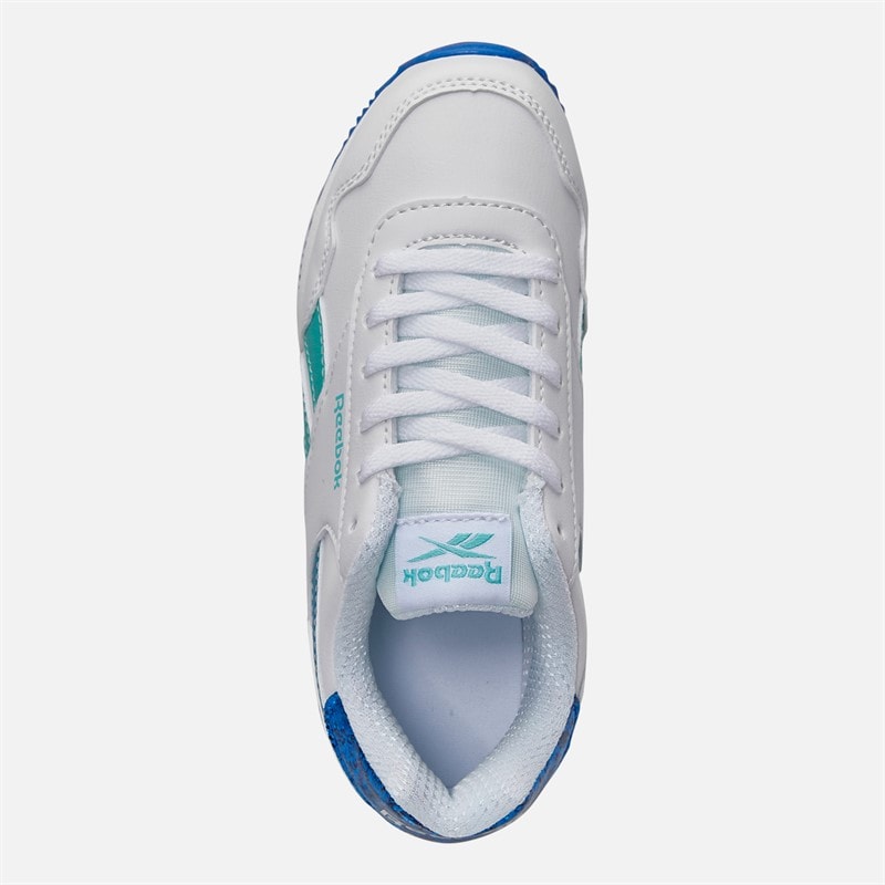 Reebok Piger Royal Classic Jog 3.0 Træningssko Hvid/Aqua/Optimum Blue - Billede 4