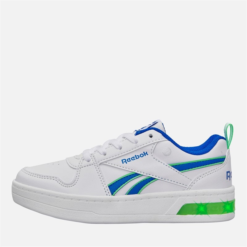 Reebok Junior Drenge Royal Prime Step N Flash Træningssko Hvid/Optimum Blue/Solar Lime
