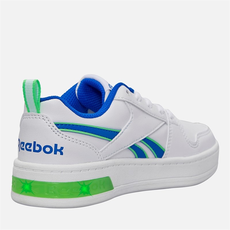 Reebok Junior Drenge Royal Prime Step N Flash Træningssko Hvid/Optimum Blue/Solar Lime - Billede 5
