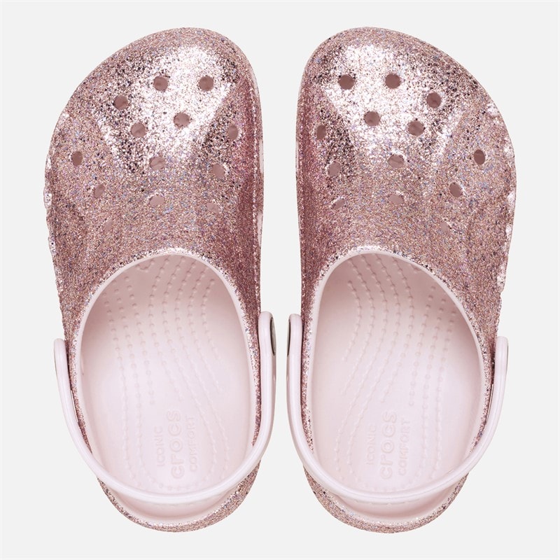 Crocs Piger Baya Blandet Glitter Træsko Næsten Lyserød - Billede 4