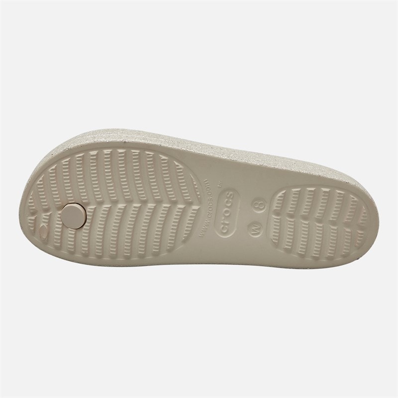 Crocs Dame Baya Platform Glitter Flip Flops Stucco - Billede 2