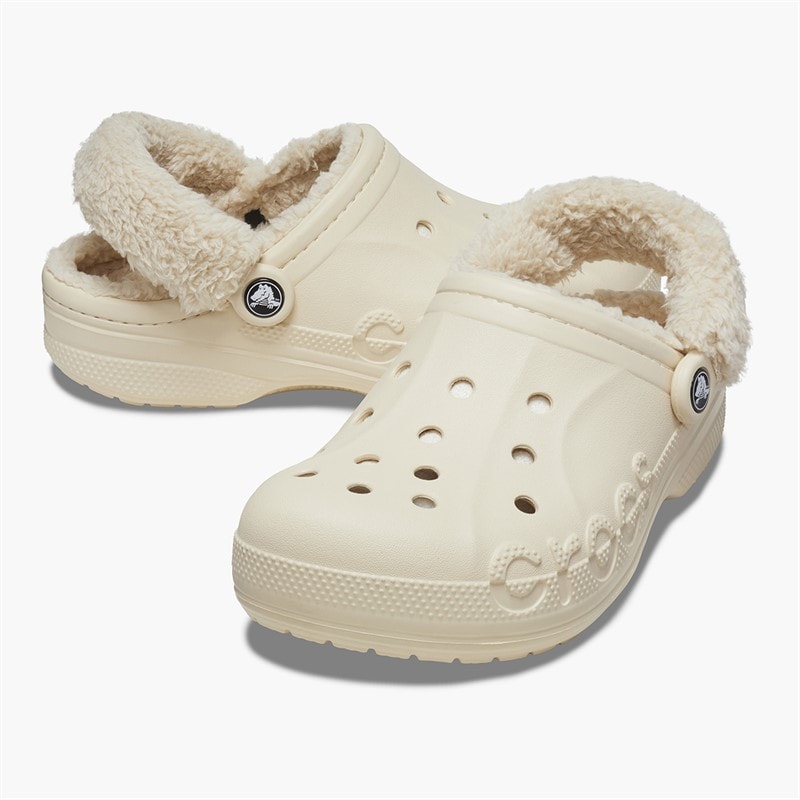 Crocs Baya Fuzzrem Clogs med Winter White