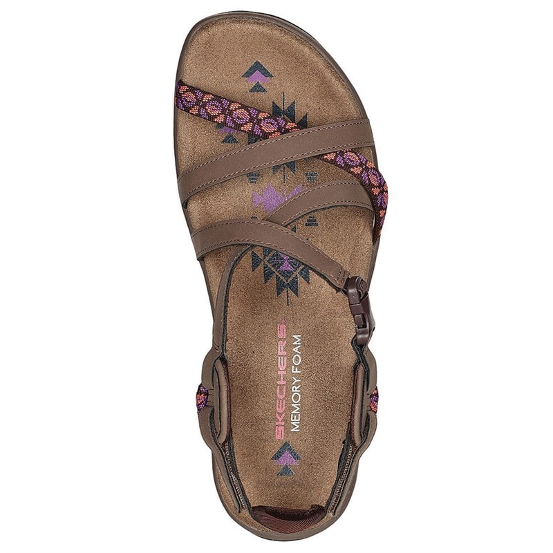 SKECHERS Dame Reggae Vacay Sandaler Brun - Billede 4