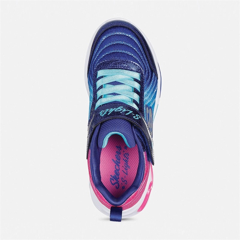 SKECHERS Piger Bølgede Stråler Ombre Express Sneakers Navy - Billede 3