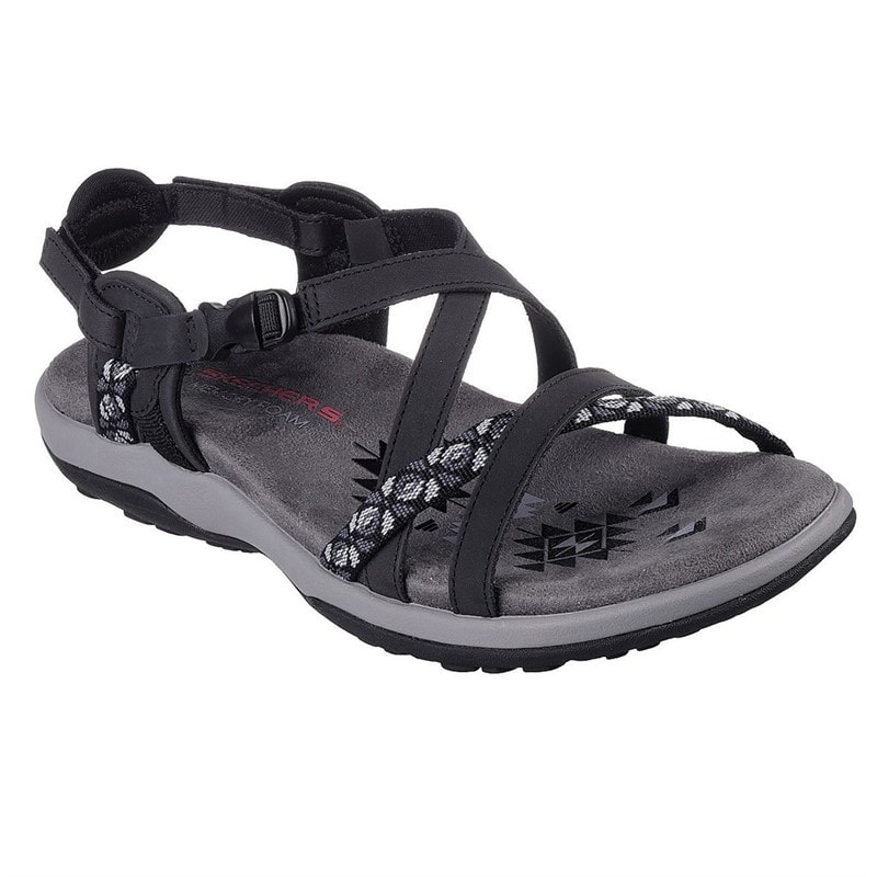 SKECHERS Dame Reggae Vacay Sandaler Sort - Billede 2