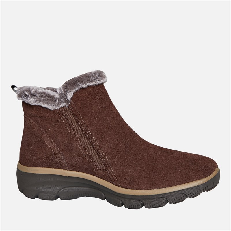 SKECHERS Dame Let Gående Høj Lynlås Støvler Chokolade Brun - Billede 5