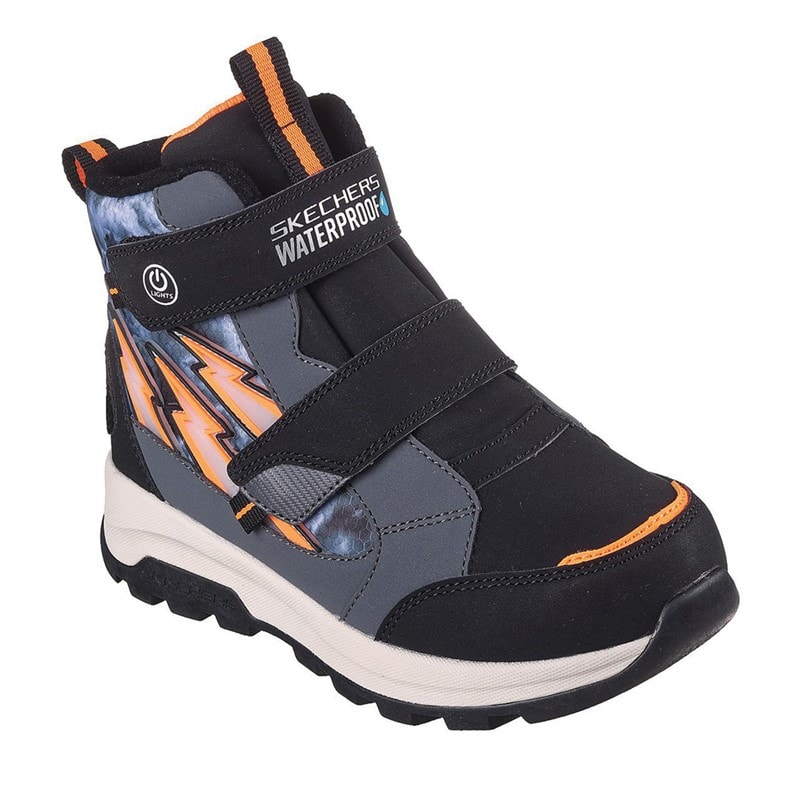 SKECHERS Drenge Storm Blazer Vandtæt Dobbelt Rem Lysende Sneakers Koksgrå Sort
