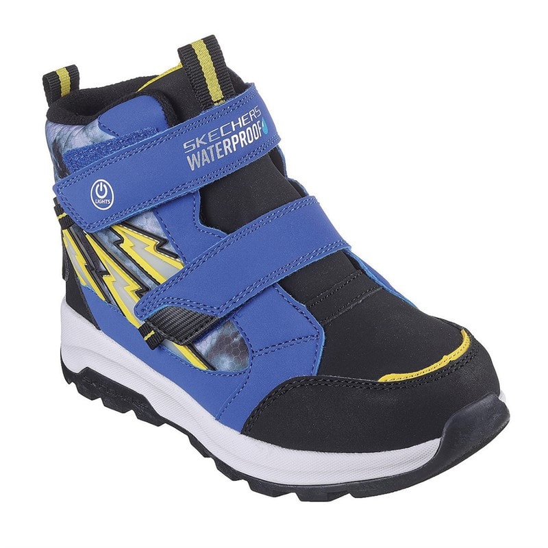 SKECHERS Junior Drenge Storm Blazer Vandtæt Dobbelt Rem Lysende Sneakers Blå Sort - Billede 4
