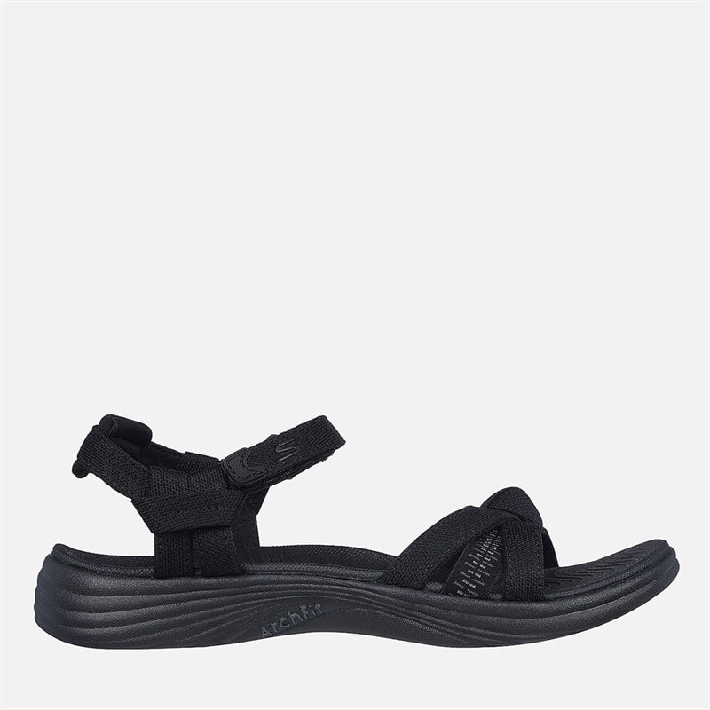SKECHERS Dame Gowalk Arch Fit Sandaler Black Grey - Billede 1