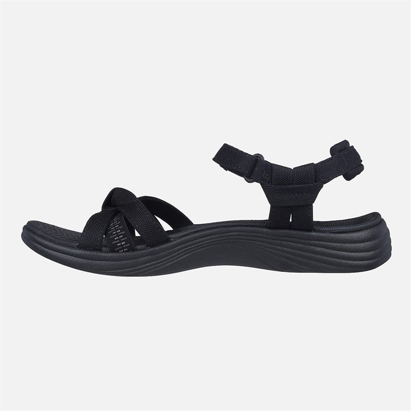 SKECHERS Dame Gowalk Arch Fit Sandaler Black Grey - Billede 5