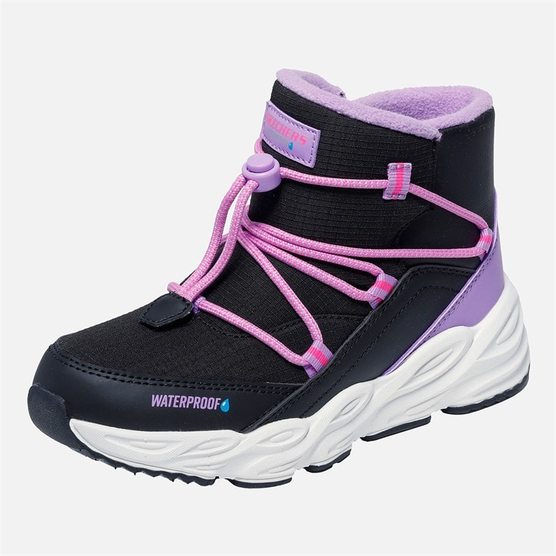 SKECHERS Piger Turbo Tread Vandtætte Slip Ins Sneakers Sort - Billede 3